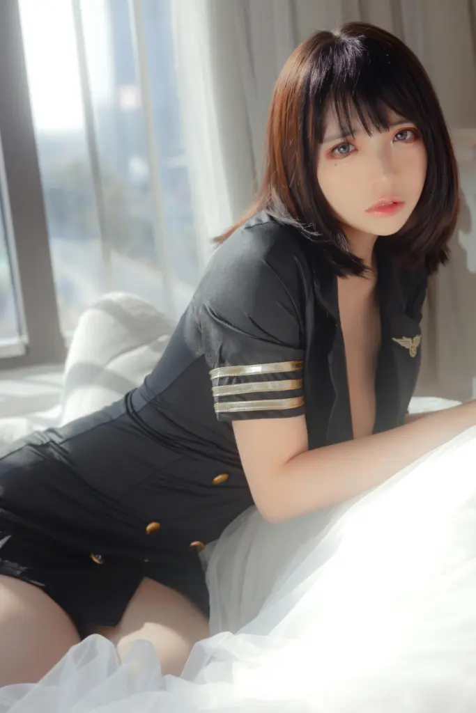 疯猫 ss 黑色制服主题写真摄影图片