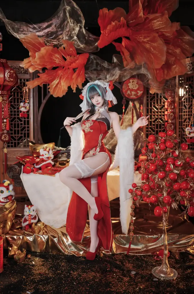 Bangni 邦尼 灰蓝挑染短发柴郡国风新年 cosplay