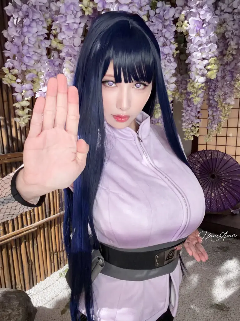和风紫藤场景日向雏田氛围感 Cosplay 写真