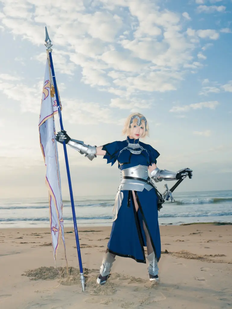 贞德 cos,PuyPuy 蓝银铠甲战衣贞德 Ruler 特写
