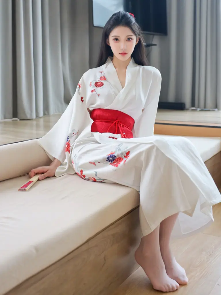 梨霜儿写真,日式榻榻米和服人像