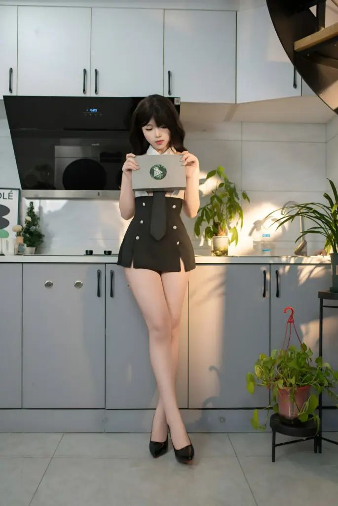 Bangni 邦尼写真,手持收纳盒居家小职员慵懒私房写真